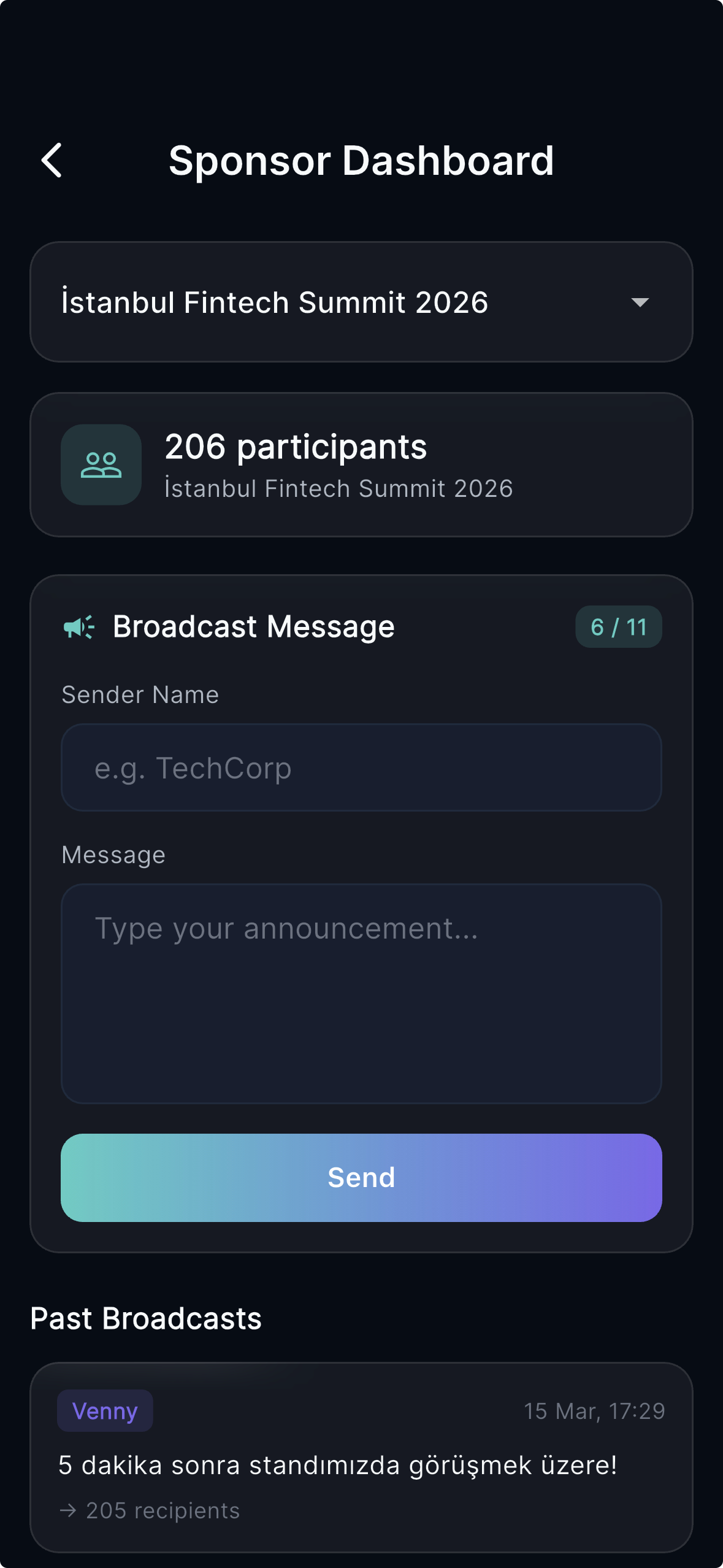 Sponsor Dashboard